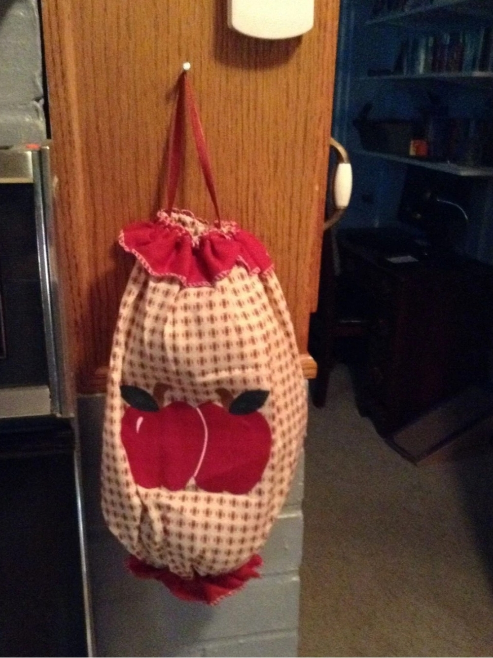 Red Apple Drawstring Hanging Women's Bag